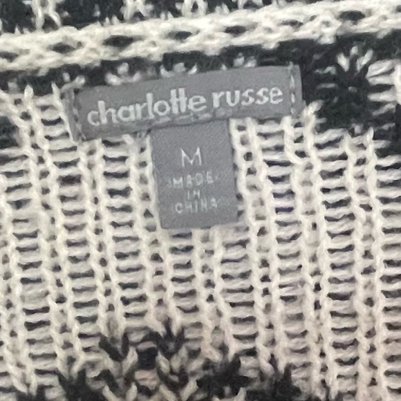 Charlotte Russe Black & White Knit Cardigan Sweater - Picture 4 of 5